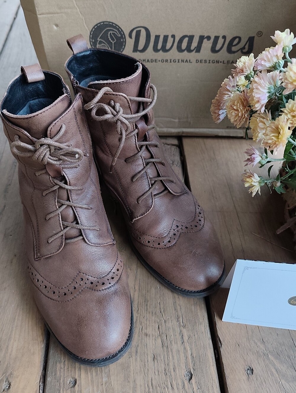 Leather Lace Up Boots 38